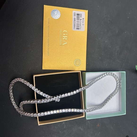 4mm Moissanite Tennis Chain 20 inch Necklace-VVS D-925 Sterling. Passes test. - Picture 6 of 14